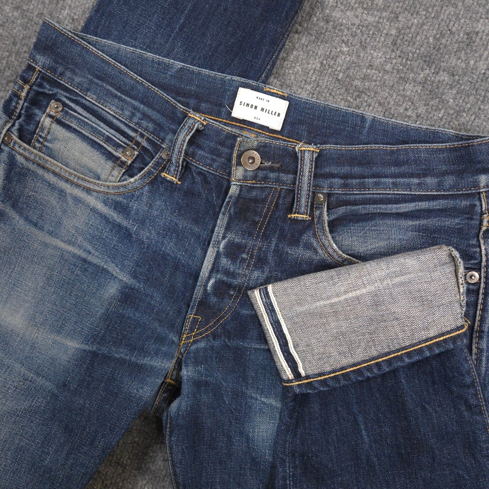Simon Miller Jeans Mens 30X32 Blue M001 Narrow Indio Selvedge Button Fly USA